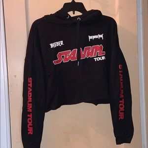 Bieber purpose tour crop top sweatshirt